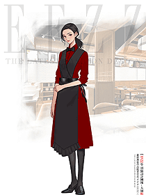 奶茶蛋糕甜品咖啡店服務(wù)員工作服圍裙套裝