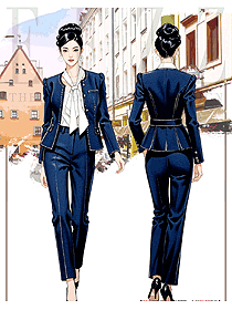 面試正裝套裝女職業(yè)氣質(zhì)女神范西裝外套手繪圖