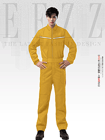 黃色反光衣防阻燃連體服船員阻燃工作服設計圖