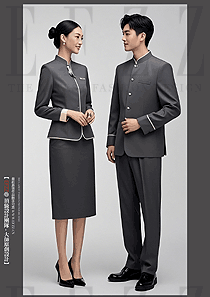 酒店大堂男女服務(wù)員高級感穿搭灰色職業(yè)裝