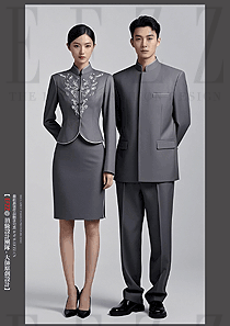 服務業(yè)美學-酒店前臺男女主管制服定制圖
