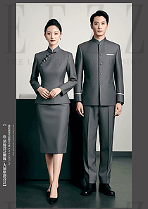 男女同款職業(yè)裝中式立領(lǐng)套裝深色制服
