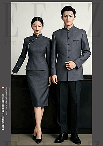秋冬酒店前臺(tái)大堂經(jīng)理中式工作服