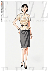 夏季薄款短袖氣質(zhì)酒店前臺(tái)工裝