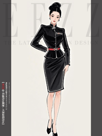 職業(yè)裝套裝女案場酒店前臺經(jīng)理珠寶店黑色立領服裝