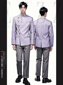 蛋糕店面點烘焙師夏服紫色制服手繪案例