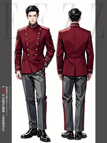禮儀樂隊工作服裝秋冬款手繪款效果圖