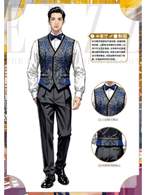 民族風(fēng)提花服務(wù)員工作服裝定制設(shè)計(jì)案例