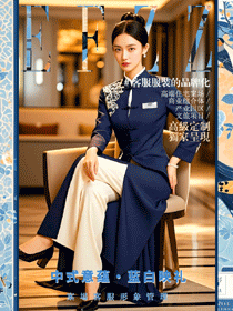 案場(chǎng)客服工作服定制形象管理-中式意蘊(yùn)?藍(lán)白映禮