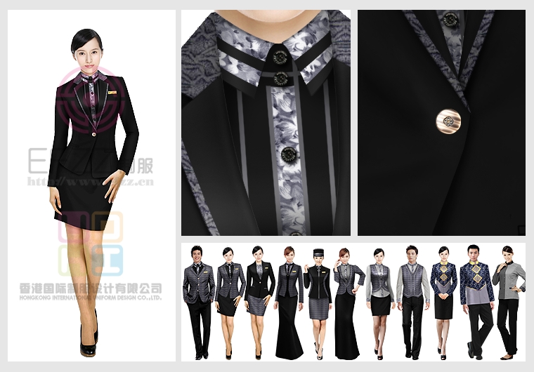 私人酒店會(huì)所服裝圖片藍(lán)色印花系列