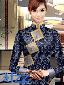 私人酒店會所服裝圖片藍色印花系列