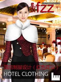 原創(chuàng)酒店制服設(shè)計(jì)圖-紅色祥云服裝設(shè)計(jì)