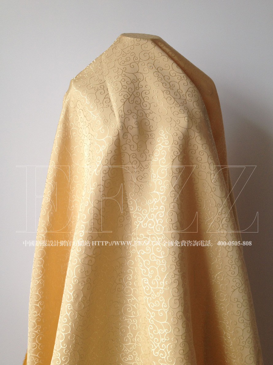 金色歐式水草花提花制服面料