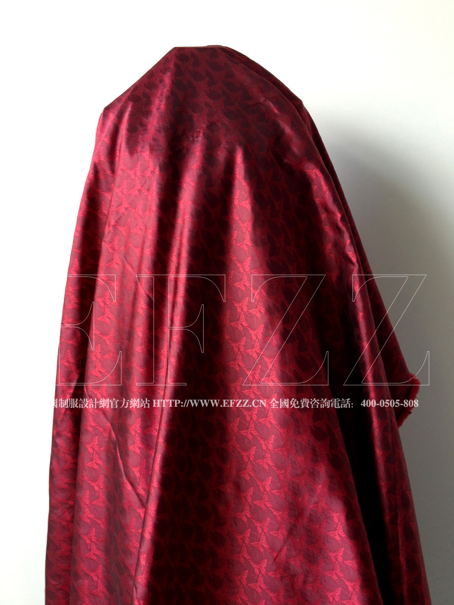 紅色蝶戀花高密度提花面料