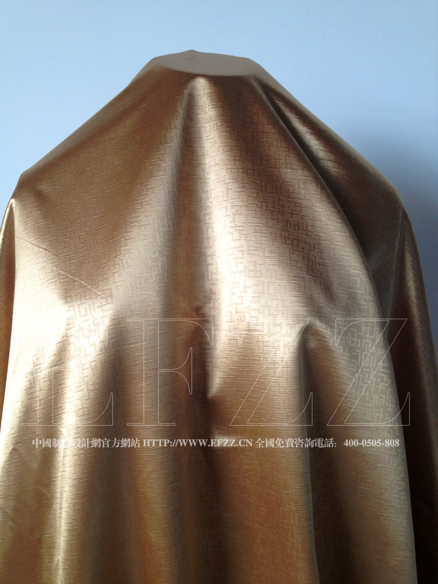 暗金色迷宮格高密壓花提花布面料