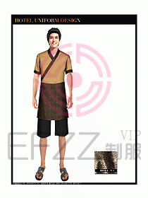 桑拿spa按摩技師制服設(shè)計(jì)801