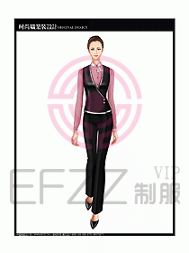 女職業(yè)裝襯衫馬夾設(shè)計(jì)圖249