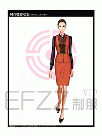 女職業(yè)裝襯衫馬夾設(shè)計(jì)圖268