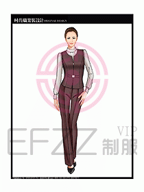 女職業(yè)裝襯衫馬夾設(shè)計(jì)圖307