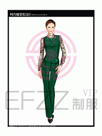 女職業(yè)裝襯衫馬夾設(shè)計(jì)圖311