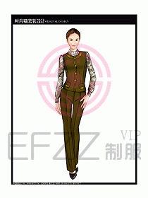 女職業(yè)裝襯衫馬夾設(shè)計圖310