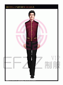 酒店中餐服務員制服設計圖1332