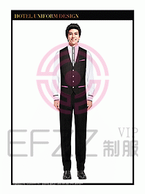 餐飲西餐廳服務(wù)員制服設(shè)計(jì)圖877