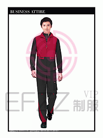 工程服馬夾服裝效果圖038