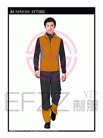 工程服馬夾服裝效果圖043