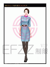 酒店服裝中餐服務員制服設計1422