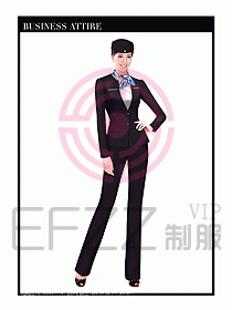 職業(yè)空姐裝制服設計圖494