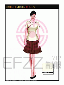 餐飲服務(wù)員茶藝師制服設(shè)計1450