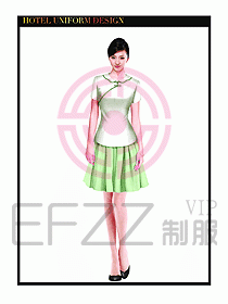餐飲服務(wù)員茶藝師制服設(shè)計(jì)1481