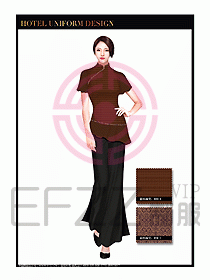 餐飲服務(wù)員茶藝師制服設(shè)計(jì)1488