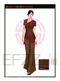餐飲服務(wù)員茶藝師制服設(shè)計(jì)1492