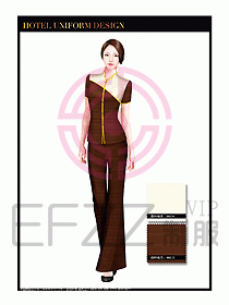 酒店中餐服務員制服設計1545