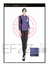 酒店中餐服務員制服設計1602