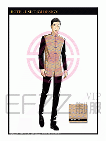 酒店中餐服務(wù)員制服設(shè)計1612