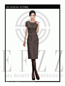 女職業(yè)裝夏裝連衣裙設(shè)計380