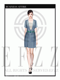 女職業(yè)裝夏裝連衣裙設(shè)計(jì)431