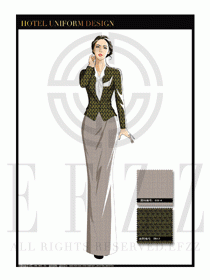 酒店中餐廳迎賓制服設(shè)計(jì)圖705