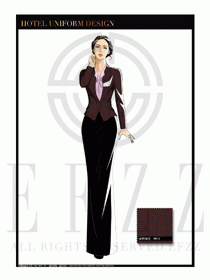 酒店中餐廳迎賓制服設計圖706