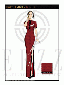 酒店中餐廳迎賓制服設(shè)計圖733