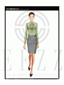 女時(shí)尚職業(yè)裝長(zhǎng)袖襯衫設(shè)計(jì)圖157