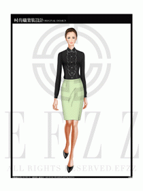 女時(shí)尚職業(yè)裝長袖襯衫設(shè)計(jì)圖159