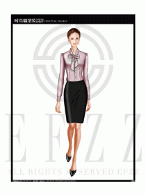 女時尚職業(yè)裝長袖襯衫設計圖173