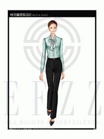 女時(shí)尚職業(yè)裝長袖襯衫設(shè)計(jì)圖172