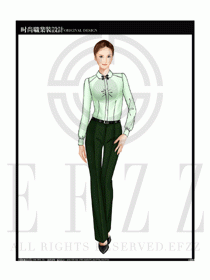女時尚職業(yè)裝長袖襯衫設(shè)計(jì)圖217