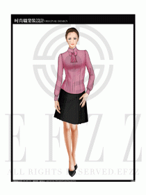女時尚職業(yè)裝長袖襯衫設計圖214