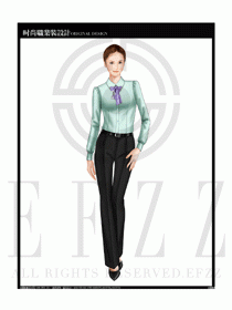 女時(shí)尚職業(yè)裝長袖襯衫設(shè)計(jì)圖195